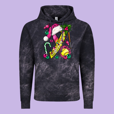 Pink Christmas Breast Cancer Ribbon Softball Vintage Hoodie Designed By Bundleandbundleshop