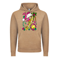Vintage Coffee Pink Christmas Breast Cancer Ribbon Softball Vintage Hoodie - BundleAndBundleShop