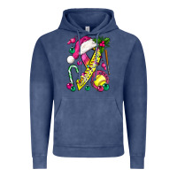 Vintage Denim Pink Christmas Breast Cancer Ribbon Softball Vintage Hoodie - BundleAndBundleShop