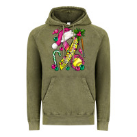 Vintage Olive Pink Christmas Breast Cancer Ribbon Softball Vintage Hoodie - BundleAndBundleShop