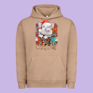 Merry Christmas Pig Urban Hoodie Designed By Cowhidedigitalart