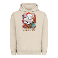 Pigment French Oak merry Christmas pig Urban Hoodie - CowhideDigitalArt