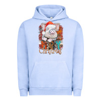 Pigment Grape Ice merry Christmas pig Urban Hoodie - CowhideDigitalArt