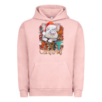 Pigment Salmon merry Christmas pig Urban Hoodie - CowhideDigitalArt