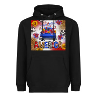 Black Fourth Of July America Truck Heavyweight Hoodie - FaDigitalArtStudio