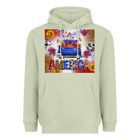 Matcha Fourth Of July America Truck Heavyweight Hoodie - FaDigitalArtStudio