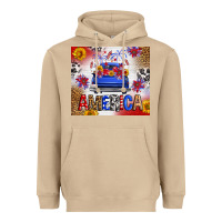 Mushroom Fourth Of July America Truck Heavyweight Hoodie - FaDigitalArtStudio