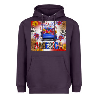 Plum Fourth Of July America Truck Heavyweight Hoodie - FaDigitalArtStudio