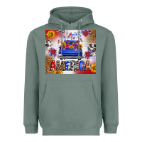 Sage Fourth Of July America Truck Heavyweight Hoodie - FaDigitalArtStudio