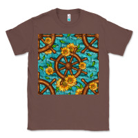 Chestnut Lake Boat Rudder And Sunflowers Seamless Pattern Classic Tee - BundleAndBundleShop