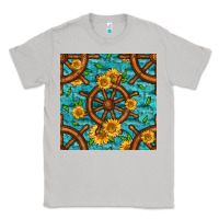 Moon Dust Lake Boat Rudder And Sunflowers Seamless Pattern Classic Tee - BundleAndBundleShop