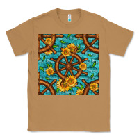 Toasted Coconut Lake Boat Rudder And Sunflowers Seamless Pattern Classic Tee - BundleAndBundleShop