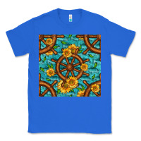 True Royal Lake Boat Rudder And Sunflowers Seamless Pattern Classic Tee - BundleAndBundleShop
