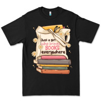 Black just a girl who brings books everywhere Premium Tee - MaliasSmallBusiness