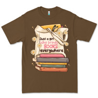 Cacao just a girl who brings books everywhere Premium Tee - MaliasSmallBusiness