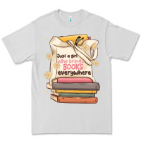 Dove Grey just a girl who brings books everywhere Premium Tee - MaliasSmallBusiness