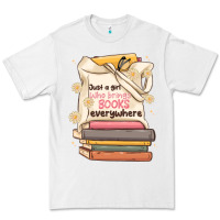 White just a girl who brings books everywhere Premium Tee - MaliasSmallBusiness