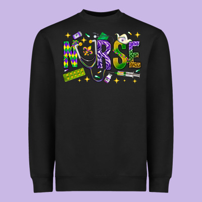 Mardi Gras Nurse Heavyweight Sweatshirt Designed By Nancycooperartshop