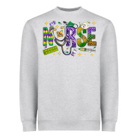 Heather Grey Mardi Gras Nurse Heavyweight Sweatshirt - NancyCooperArtShop