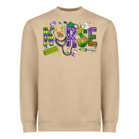 Mushroom Mardi Gras Nurse Heavyweight Sweatshirt - NancyCooperArtShop