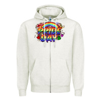Oatmeal Heather Pride day Zipper Hoodie - CowGirlArtShop