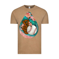 Vintage Coffee baseball and western roses teardrop  3 Vintage Tee - BundleAndBundleShop
