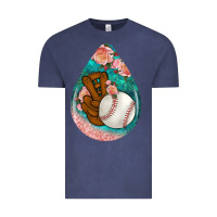 Vintage Denim baseball and western roses teardrop  3 Vintage Tee - BundleAndBundleShop
