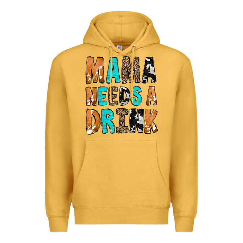 Mama Needs A Drink Premium Hoodie by CowCowDesign | Teevron