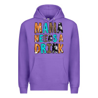 Purple Mama Needs a Drink Premium Hoodie - CowCowDesign