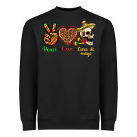 Black Peace Love Cinco De Mayo Heavyweight Sweatshirt - texasbilliewilder