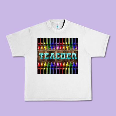 Teacher Crayons Tumbler Urban Heavy Tee Designed By Lillyallendesigns