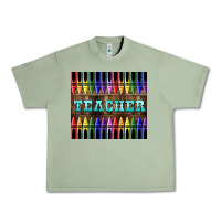 Oil Green Teacher Crayons Tumbler Urban Heavy Tee - LillyAllenDesigns
