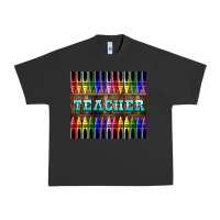 Pigment Black Teacher Crayons Tumbler Urban Heavy Tee - LillyAllenDesigns