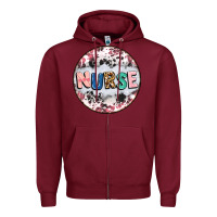 Burgundy nurse coaster Zipper Hoodie - CowGirlArtShop