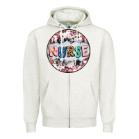 Oatmeal Heather nurse coaster Zipper Hoodie - CowGirlArtShop
