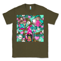 Army Green Hairdresser Gnomes With Hearts And Pearls With Leopard Classic Tee - BundleAndBundleShop