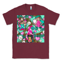 Burgundy Hairdresser Gnomes With Hearts And Pearls With Leopard Classic Tee - BundleAndBundleShop