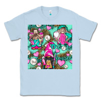 Dusty Blue Hairdresser Gnomes With Hearts And Pearls With Leopard Classic Tee - BundleAndBundleShop