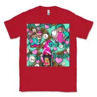 Red Hairdresser Gnomes With Hearts And Pearls With Leopard Classic Tee - BundleAndBundleShop