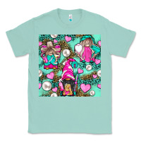 Seafoam Hairdresser Gnomes With Hearts And Pearls With Leopard Classic Tee - BundleAndBundleShop