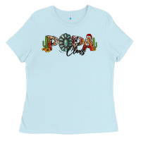 Baby Blue western christmas papa claus sunflowers and cactus Ladies Tee - Jasminsmagicworld