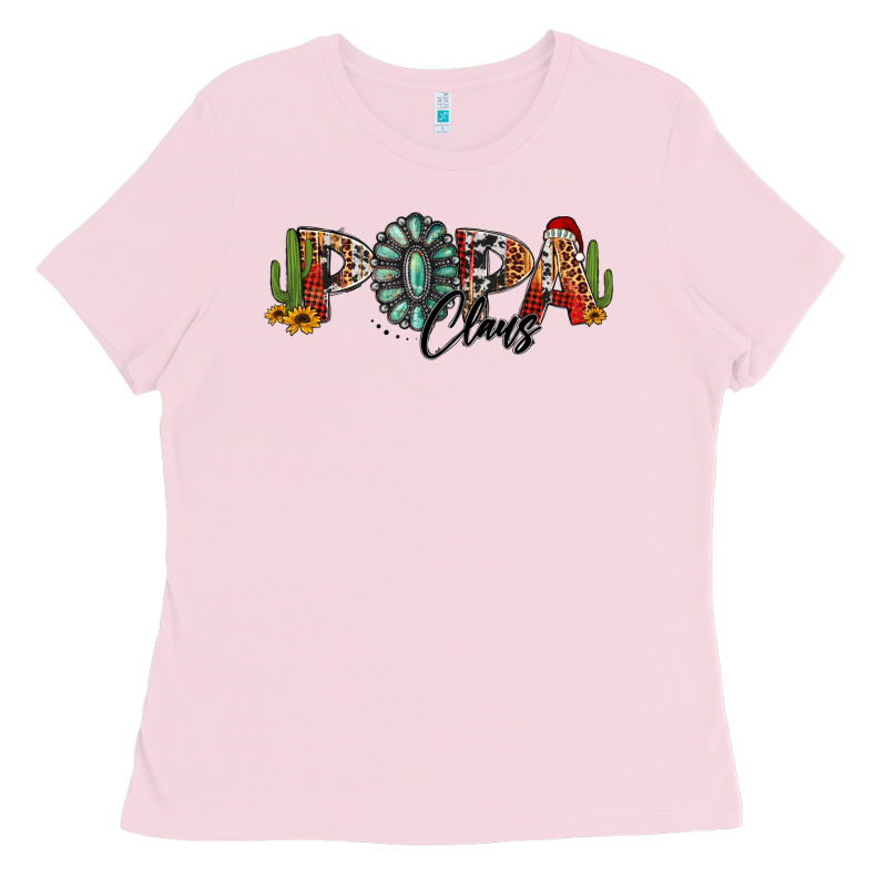 Western Christmas Papa Claus Sunflowers And Cactus Ladies Tee by Jasminsmagicworld | Teevron