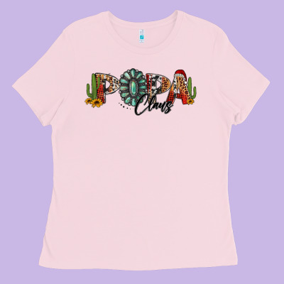 Western Christmas Papa Claus Sunflowers And Cactus Ladies Tee Designed By Jasminsmagicworld