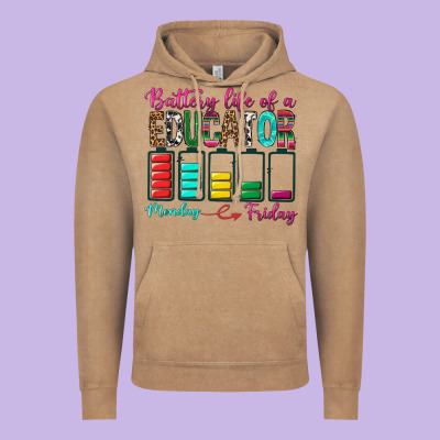 Battery Life Of A Educator Vintage Hoodie Designed By Bundleandbundleshop