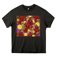Asphalt mardi gras crawfish and lemons Heavy Core Tee - Jasminsmagicworld