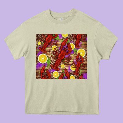 Mardi Gras Crawfish And Lemons Heavy Core Tee Designed By Jasminsmagicworld
