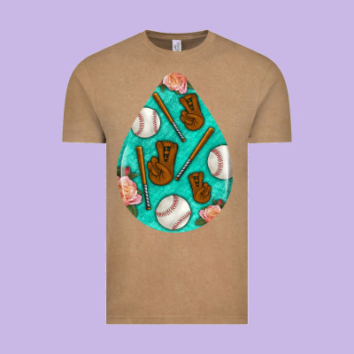 Baseball And Western Roses Teardrop  5 Vintage Tee Designed By Bundleandbundleshop