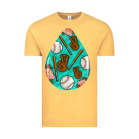 Vintage Mustard baseball and western roses teardrop  5 Vintage Tee - BundleAndBundleShop