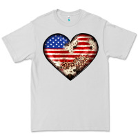 Dove Grey western usa flag heart Premium Tee - JahusDesignShop