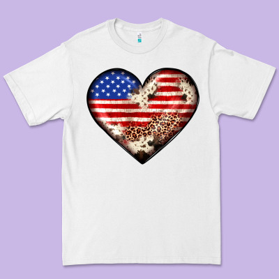 Western Usa Flag Heart Premium Tee Designed By Jahusdesignshop